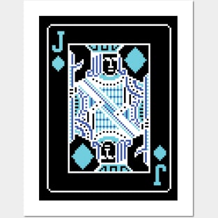 Jack of Diamonds Pixel Art Bright Negative Mode Posters and Art